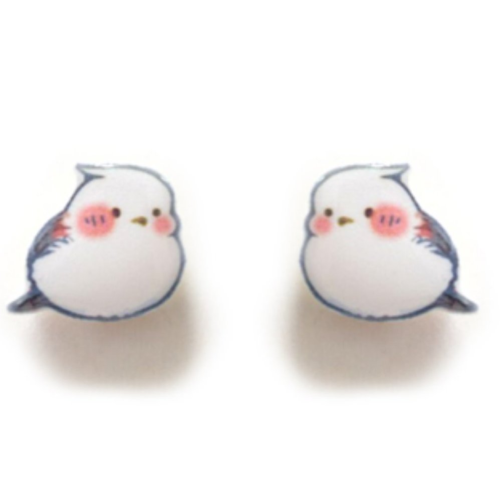 Cute tits and bird earrings